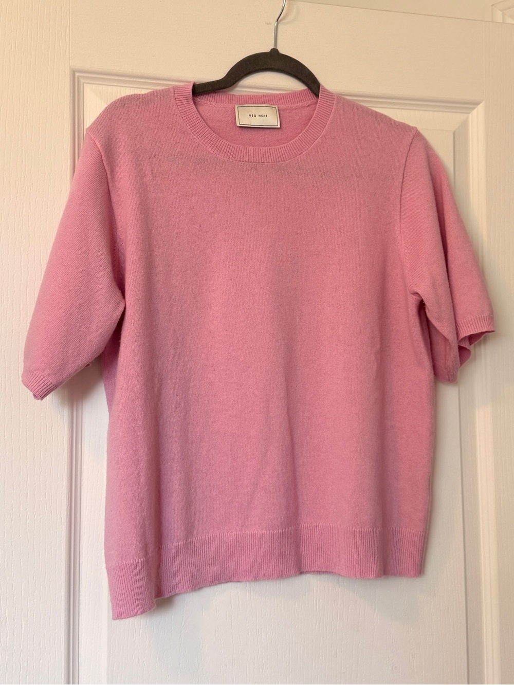 Neo Noir Pink Short-Sleeve Crewneck Sweater